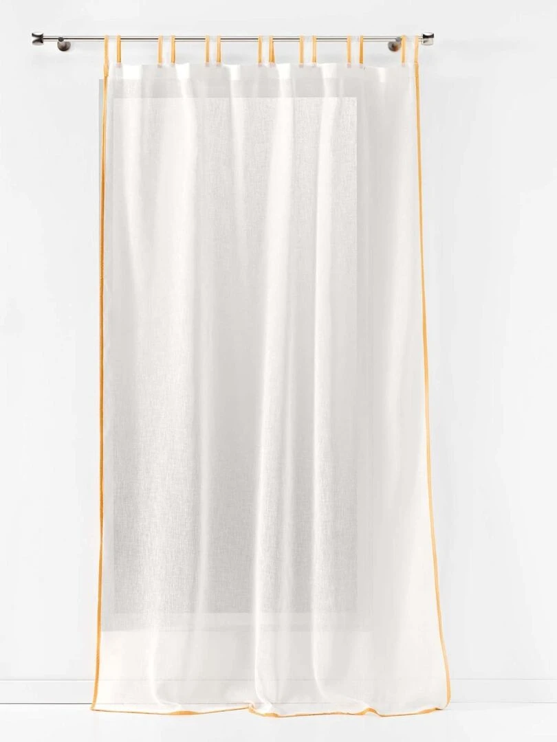 Voilage à passants en voile tissé Jaune