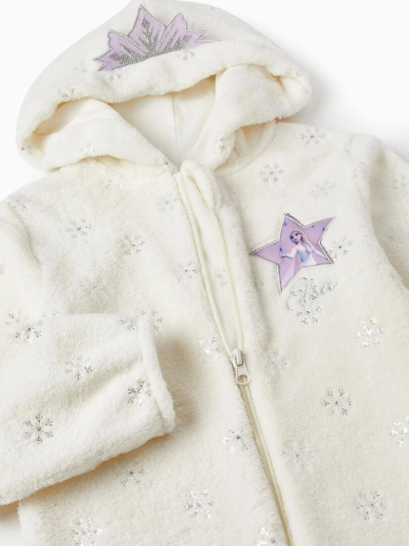 Pyjama Grenouillère avec Capuche et Diadème pour Fille 'Frozen II'   FROZEN   Blanc