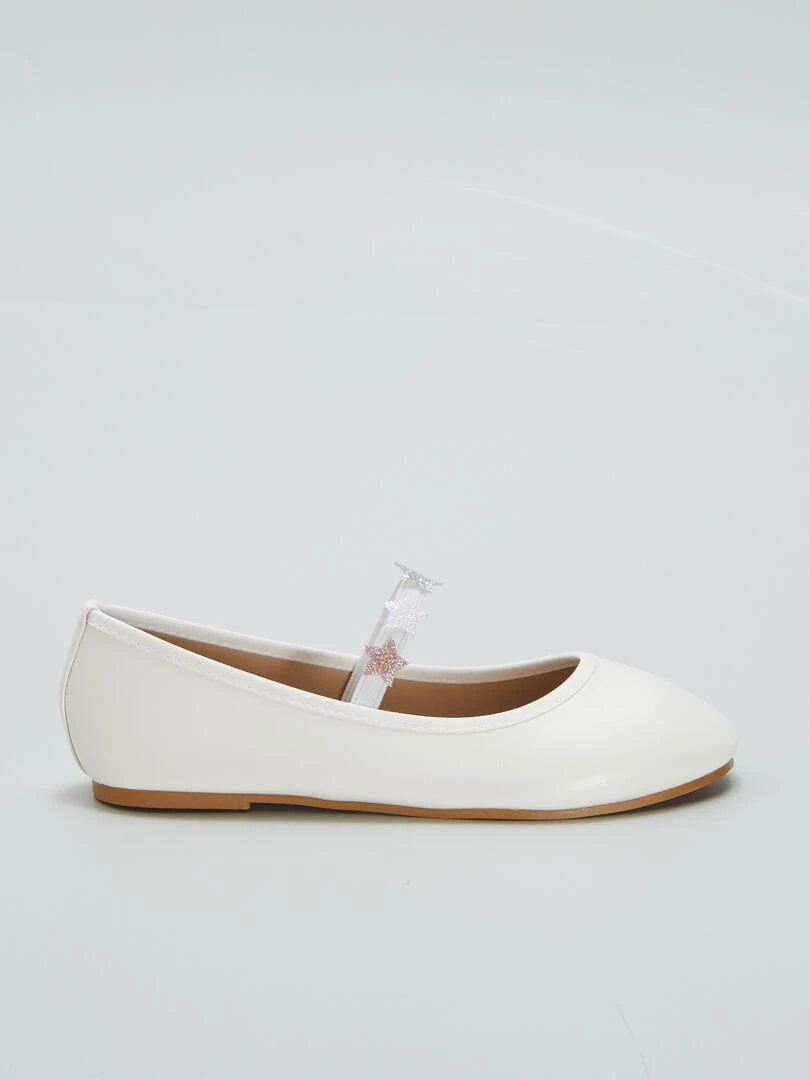 Ballerines avec élastique et étoile Blanc
