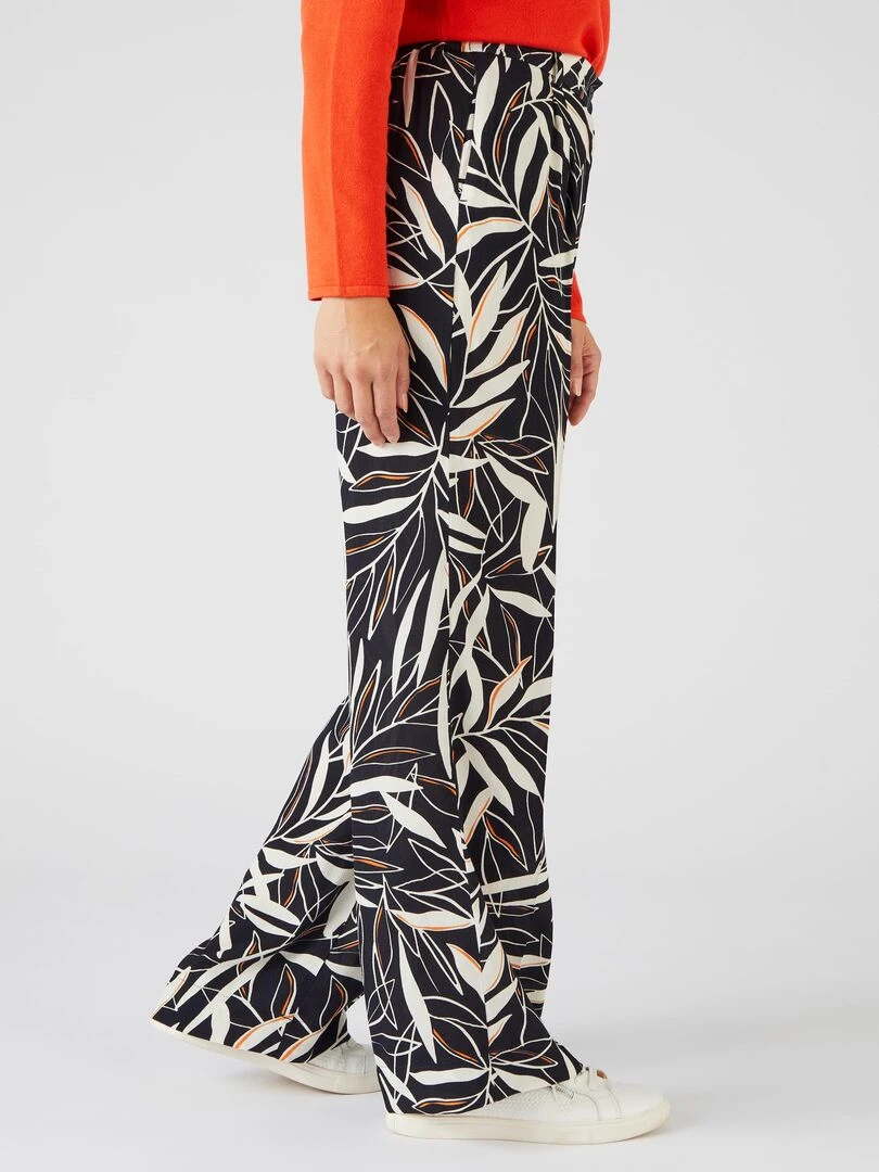 Pantalon tissu crêpe fibres viscose Lenzing EcoVero Damart Noir