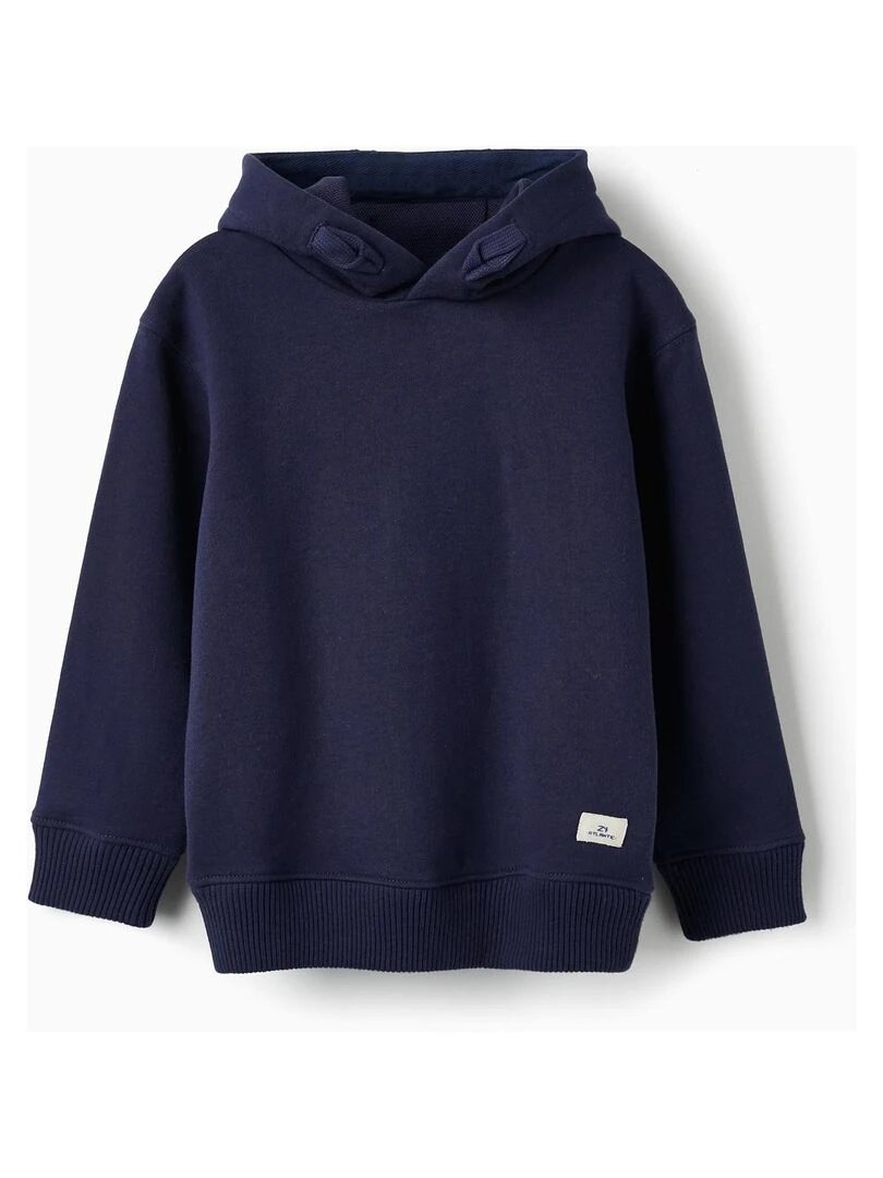 Sweat en coton à capuche pour garçon ATLANTIC COMPANY Bleu