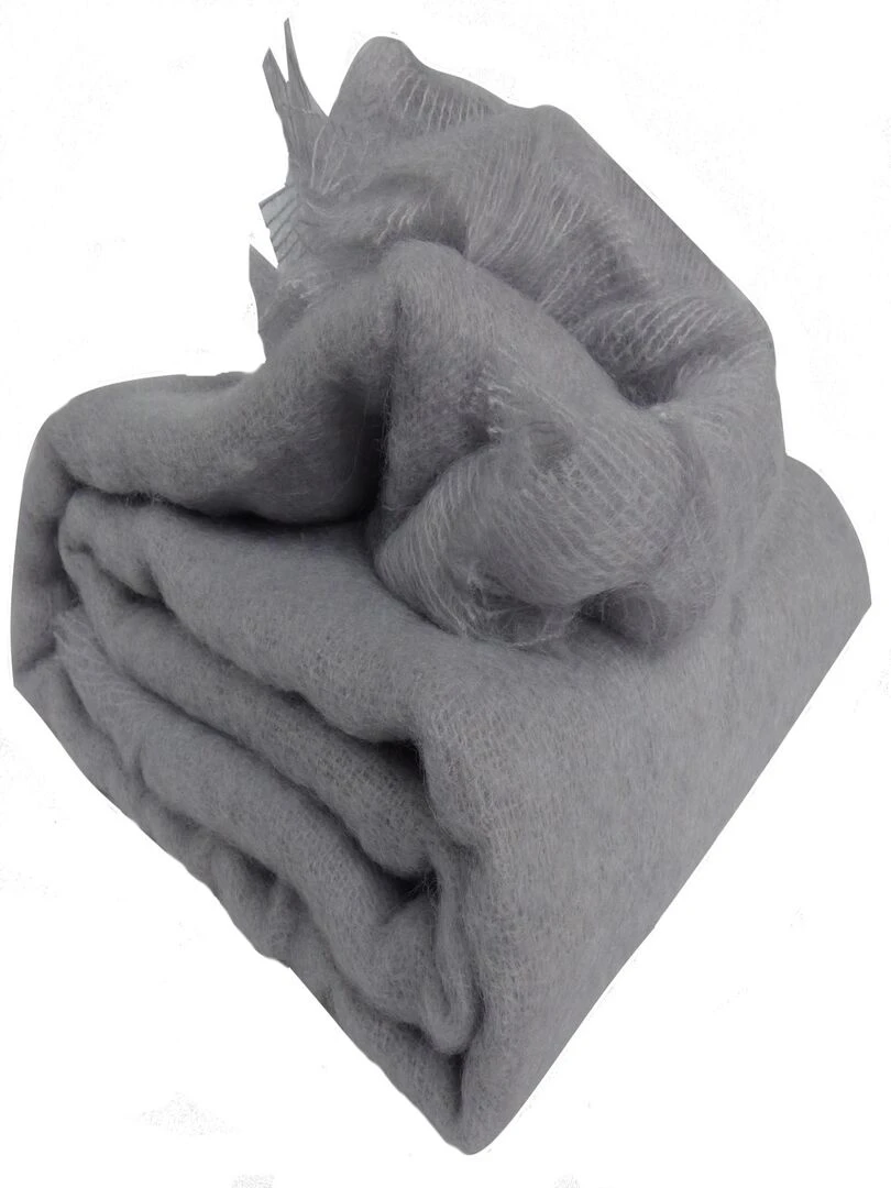 Couverture en 100 % pure Mohair 320g/m2 Gris clair
