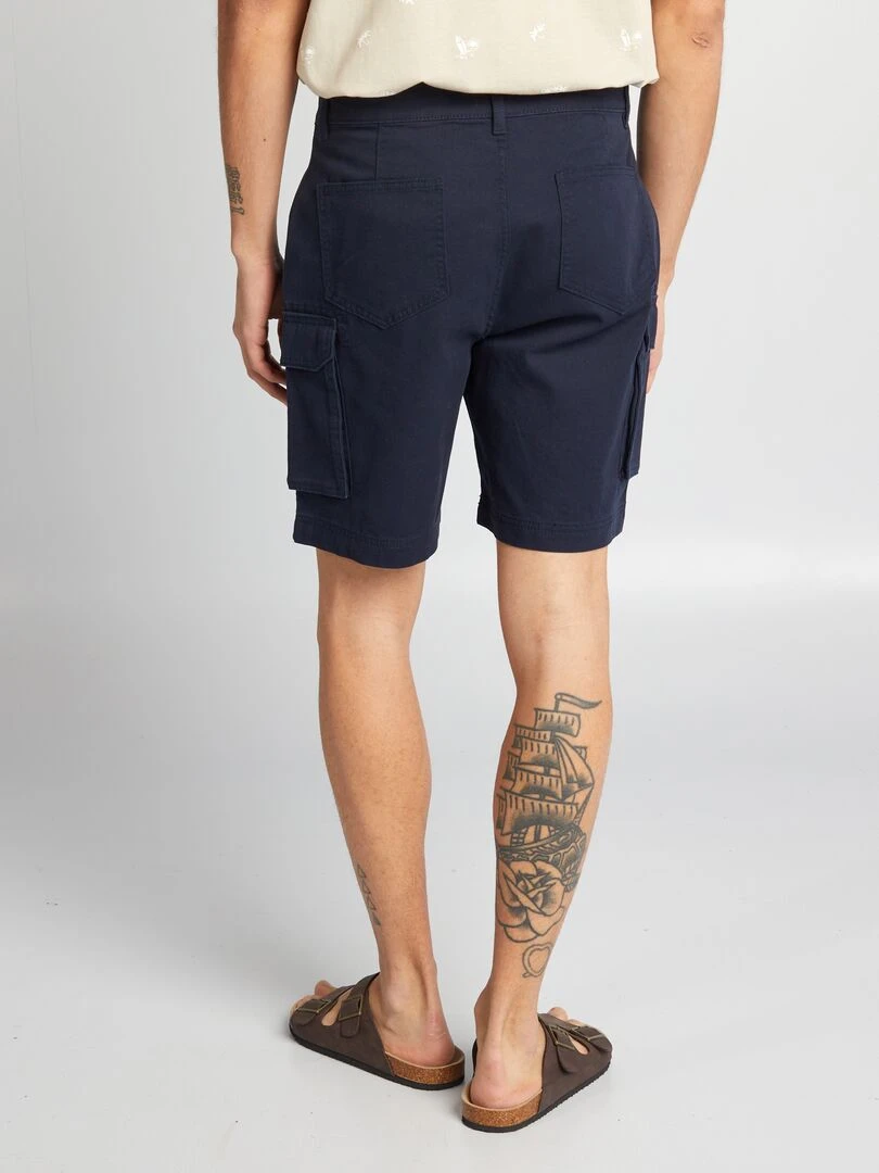 Short chino avec poches sur les côtés   Bleu marine