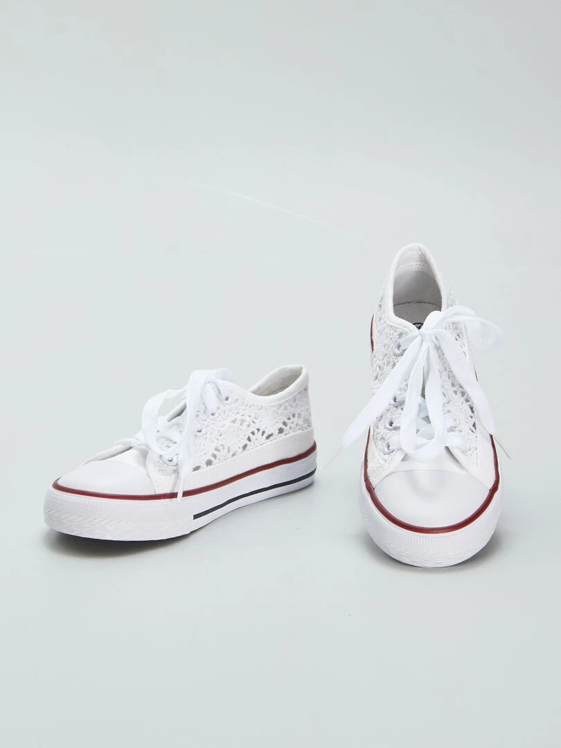 Baskets en toile ajourées   Blanc