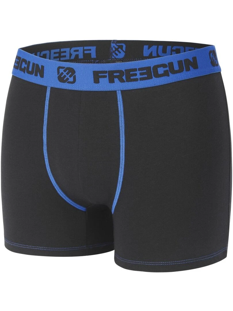 Lot de 4 Boxers garçon coton Bleu Freegun   Noir