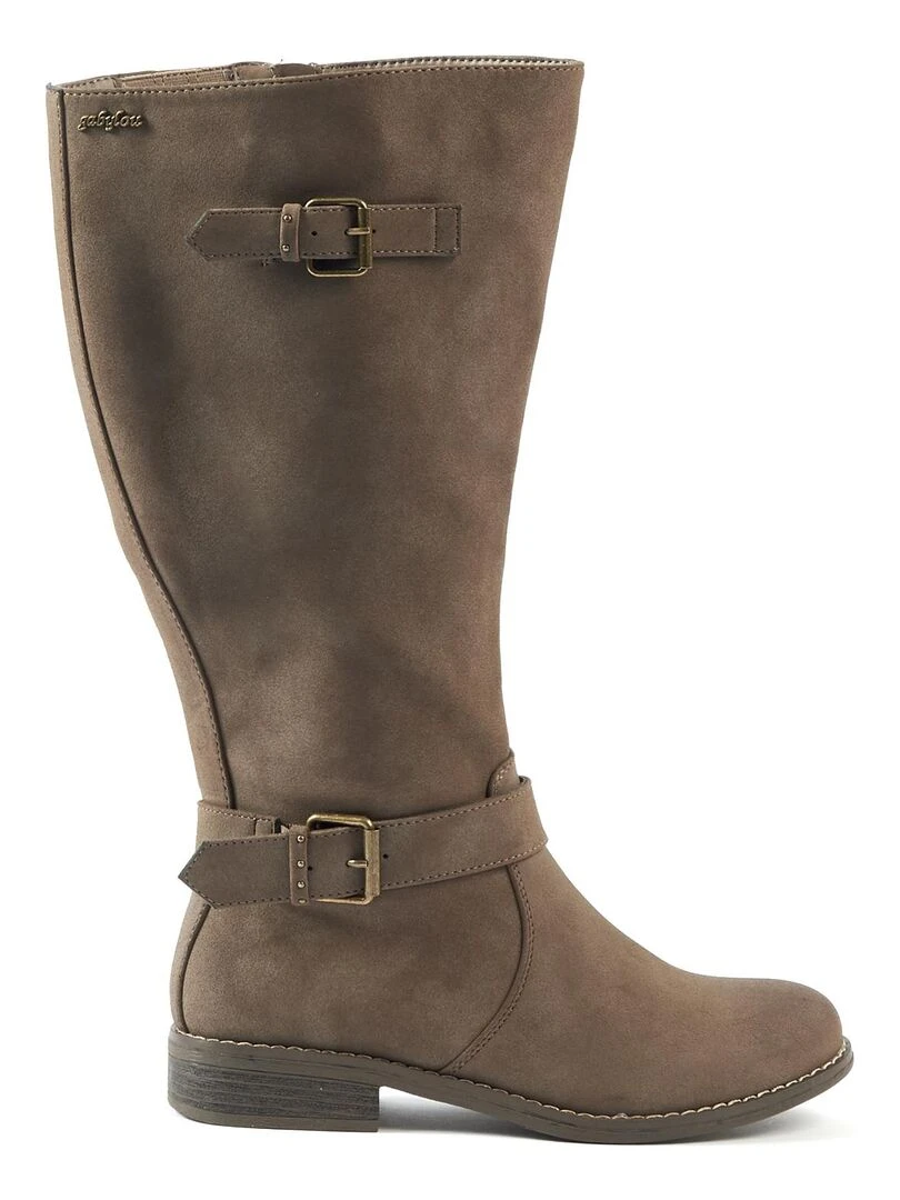 Gabylou Bottes XL pour mollets larges Modele Isabelle Taupe