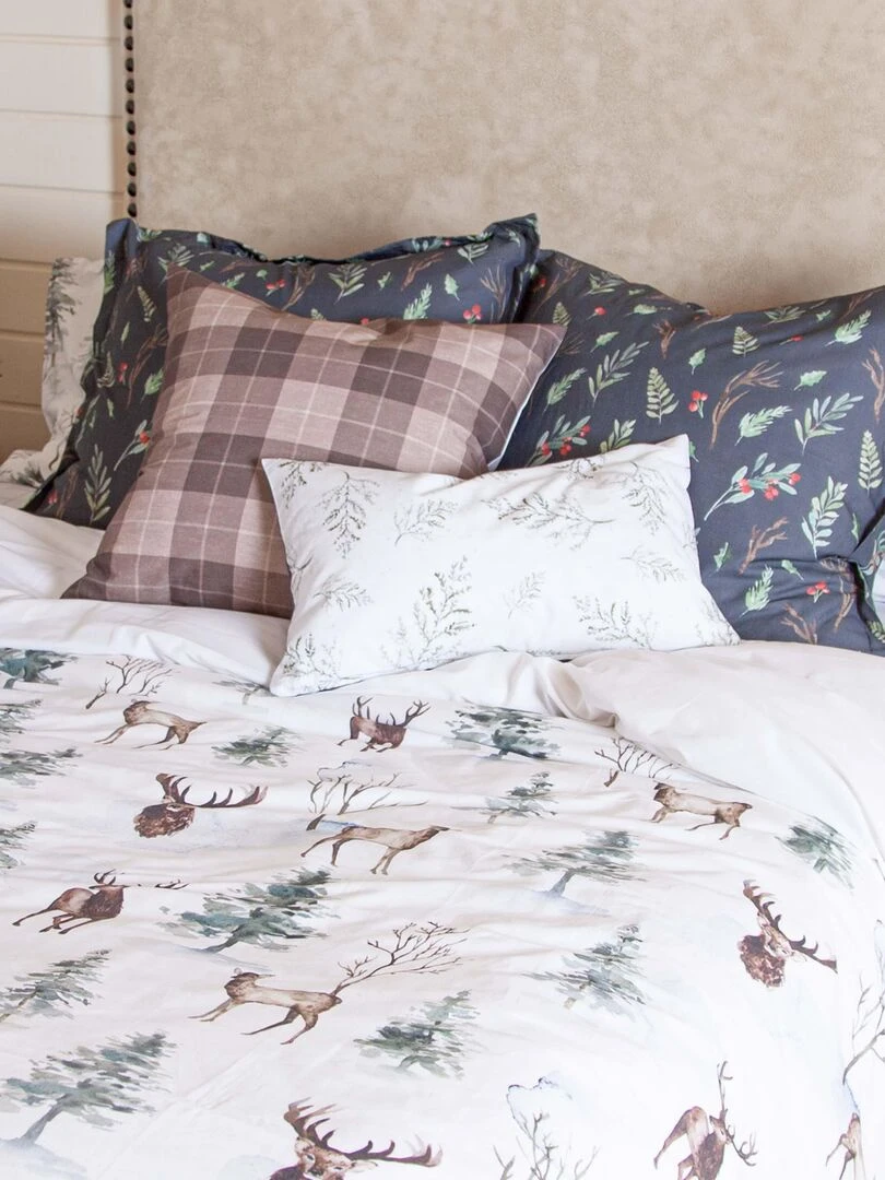 Housse de coussin Chinoiserie "Happyfriday"   Blanc