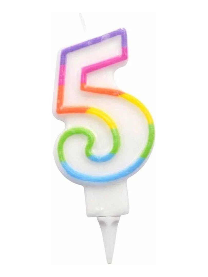 Bougie d anniversaire chiffre 5 Blanc