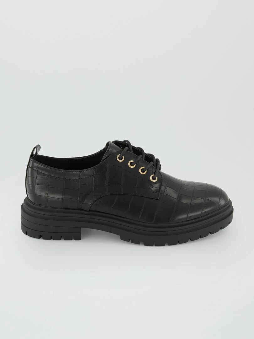 Mocassins à lacet avec semelles épaisses noir