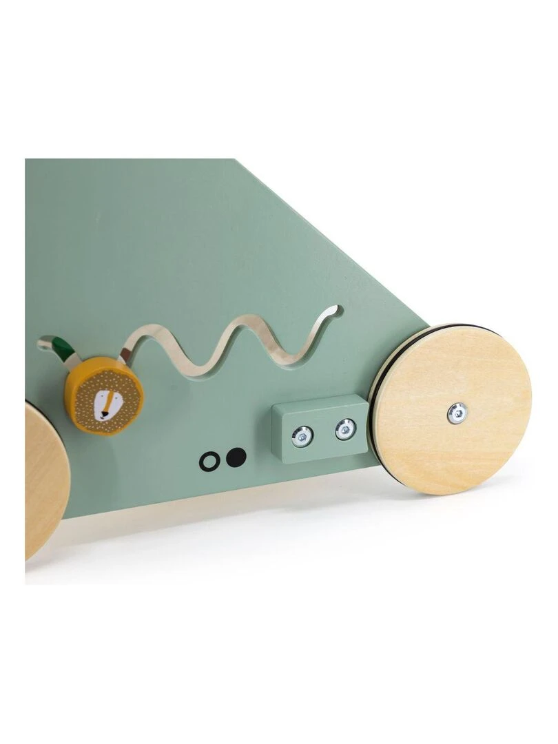 Chariot d'activité en bois à pousser animaux   Bleu