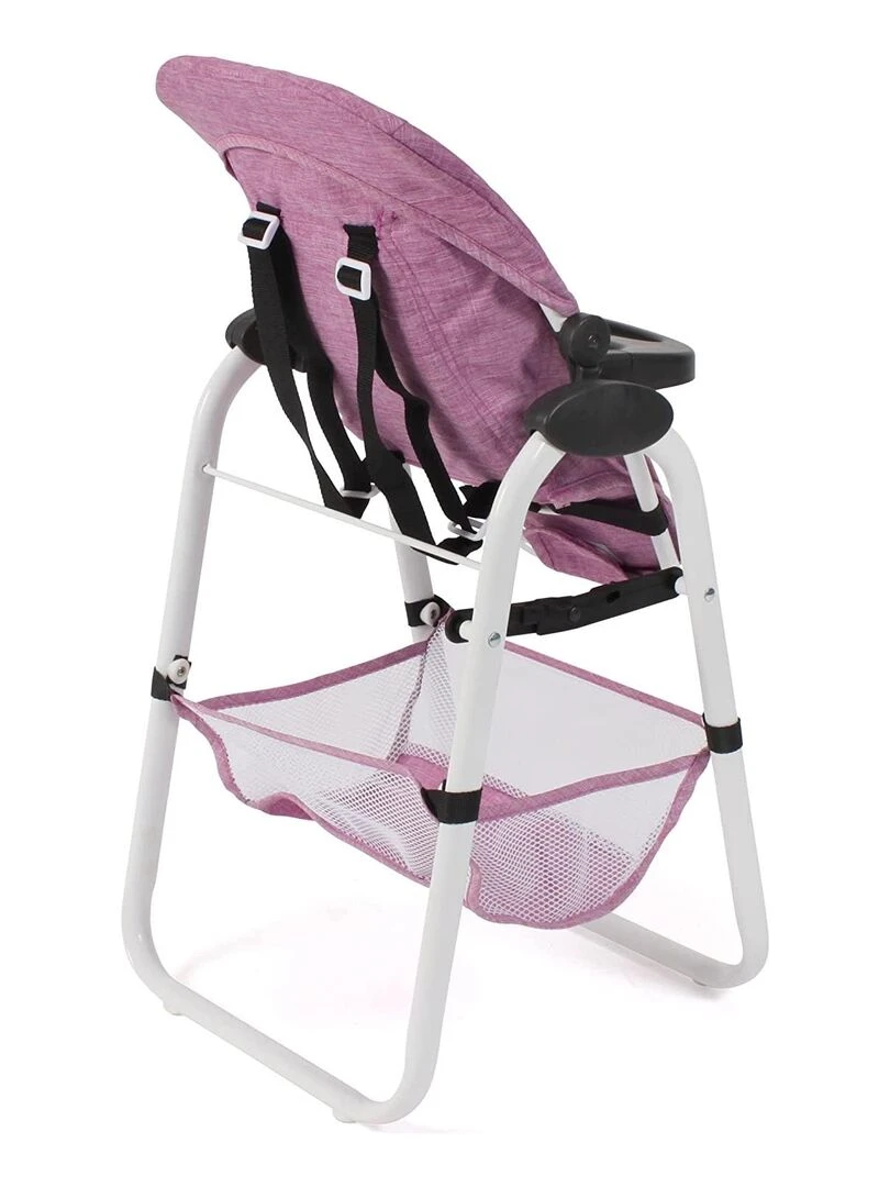 Chaise haute pour poupées jean rose   N/A