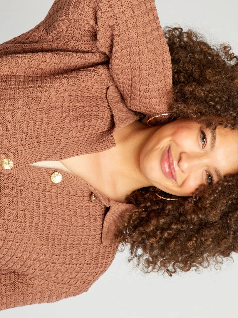 Gilet col polo   Marron