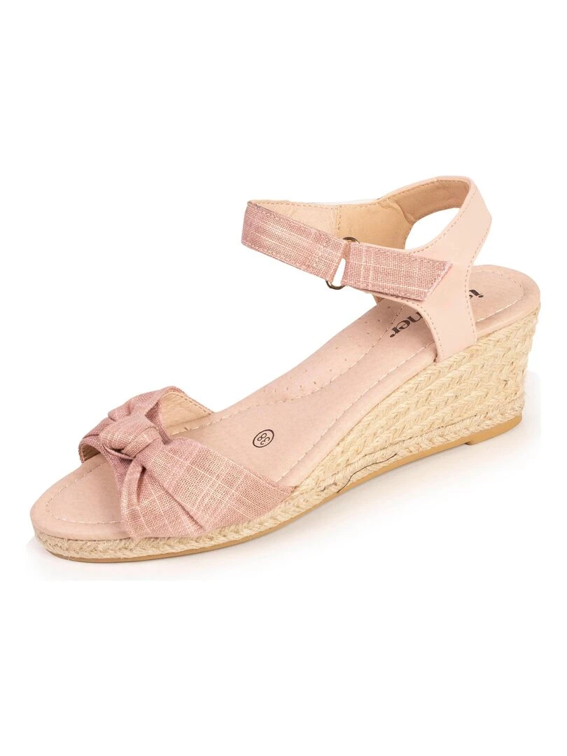 Espadrilles Femme nœud talon Rose Rose