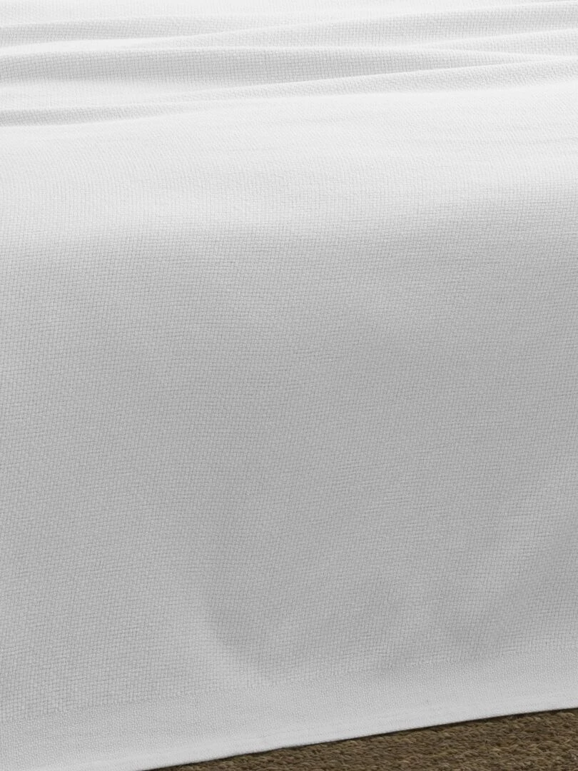 Couverture naturelle en 100% coton recyclé Blanc