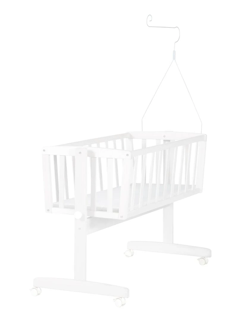 ROBA Berceau Adam & Eule 40x90 cm + Équipement Complet   Bois Laqué Blanc   Blanc