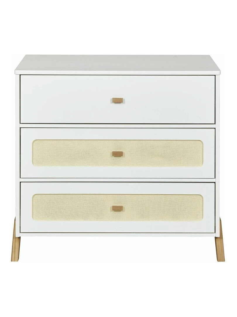 Commode 3 tiroirs Azu AKITEN RETAIL Blanc Marron