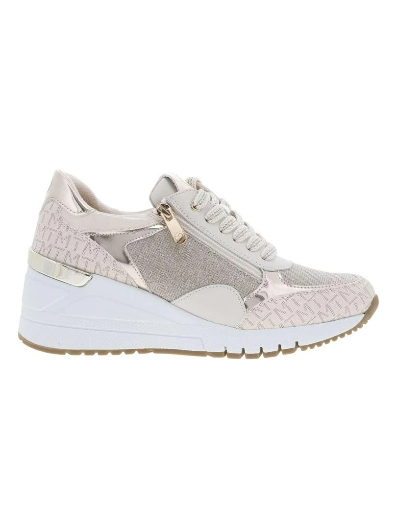 MARCO TOZZI Baskets basses talon compensé haut Beige