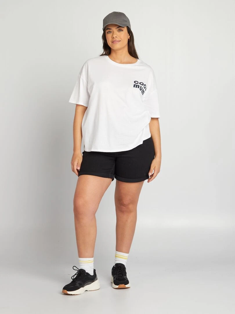 T shirt 'famille' manches courtes   Blanc 'cool mum'