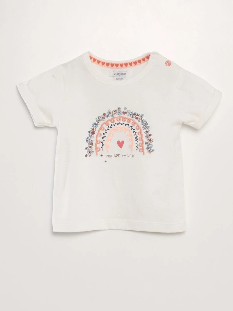 Ensemble jupe + t shirt + bandeau   3 pièces   Blanc