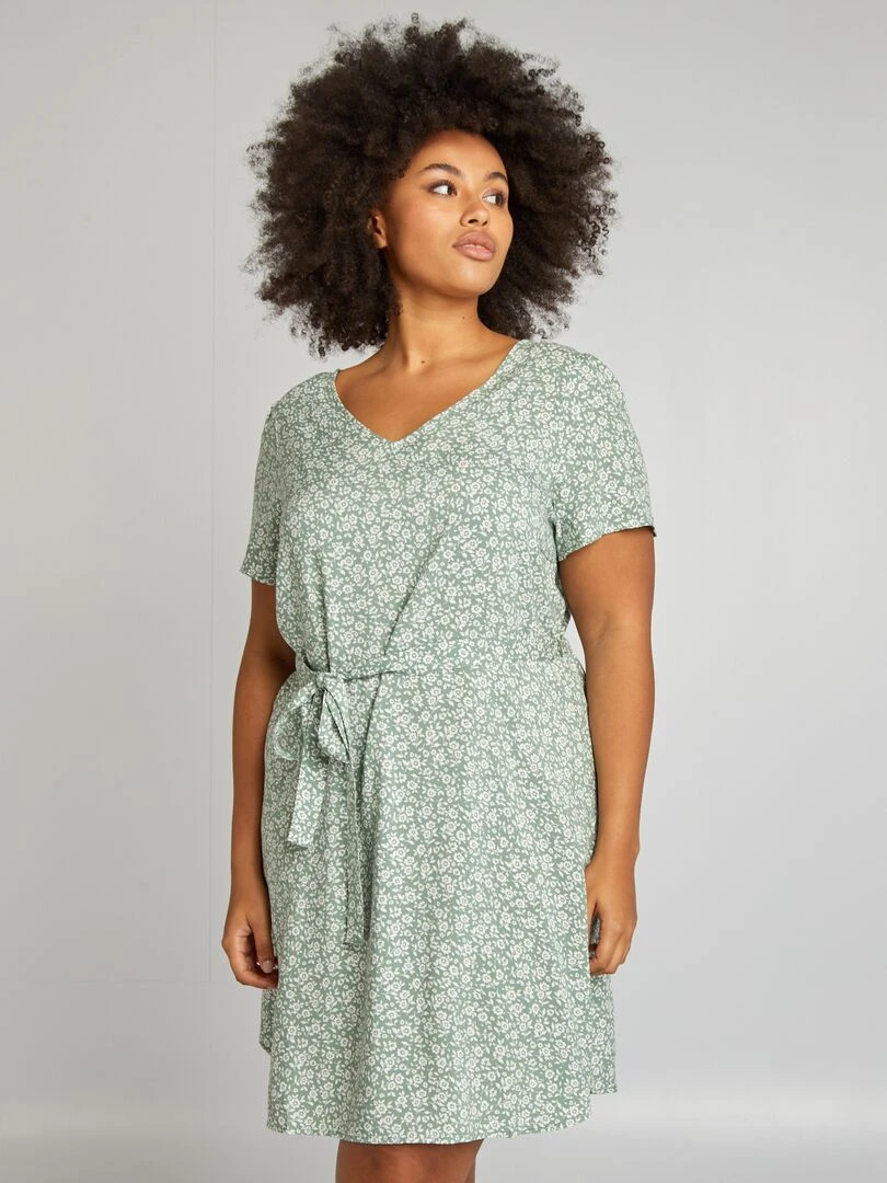 Robe courte imprimée 'Vero Moda Curve' Vert