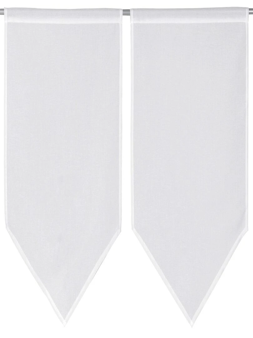 Paire de Petits Vitrages "Minimalistes" Blanc