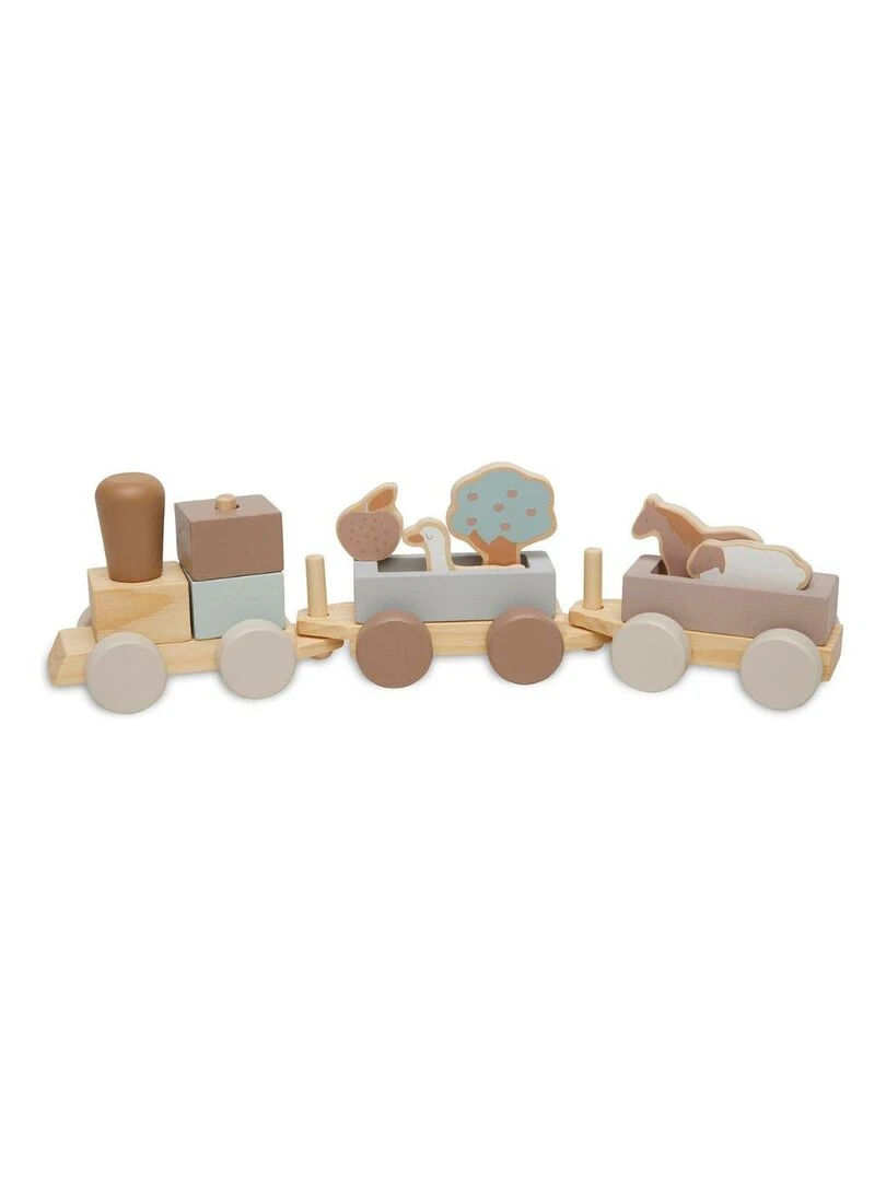 Train de construction en bois Farm Marron