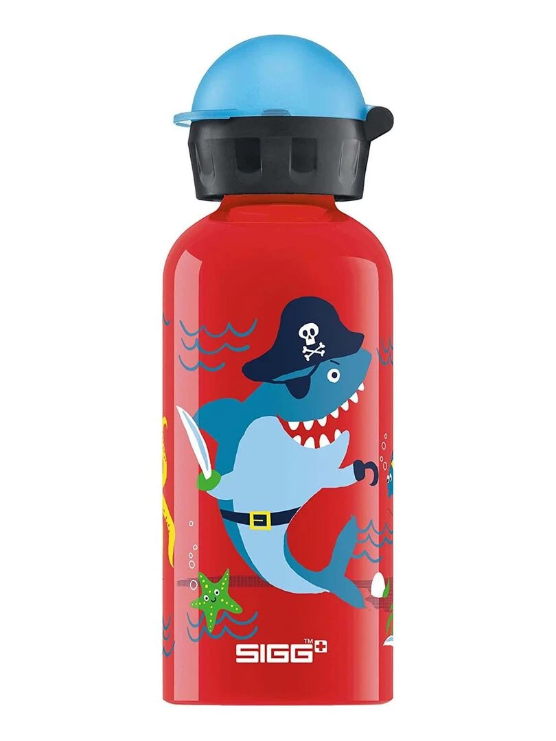 Gourde pour enfant en aluminium Pirates sous marin 0 4L Rouge