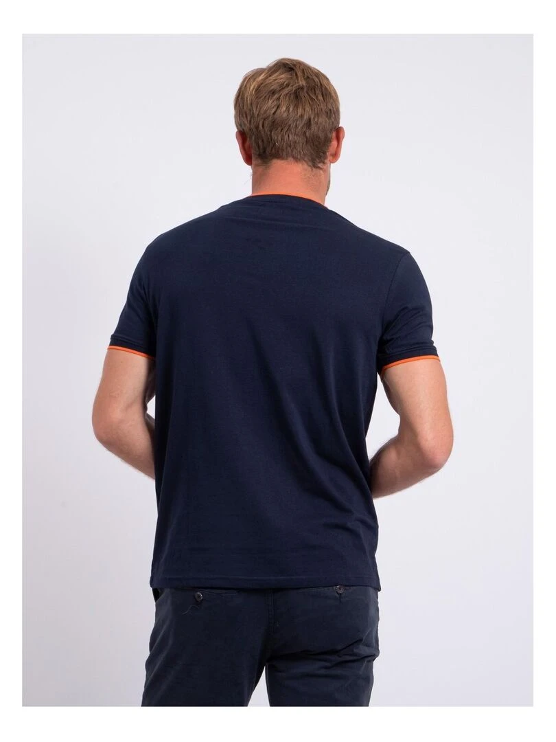 T shirt col rond pur coton NENABAR Bleu marine