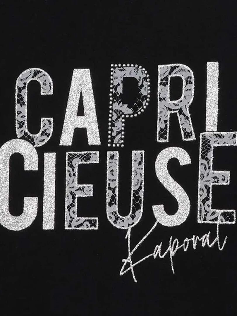 KAPORAL   T Shirt coton mélangé uni droite   Noir