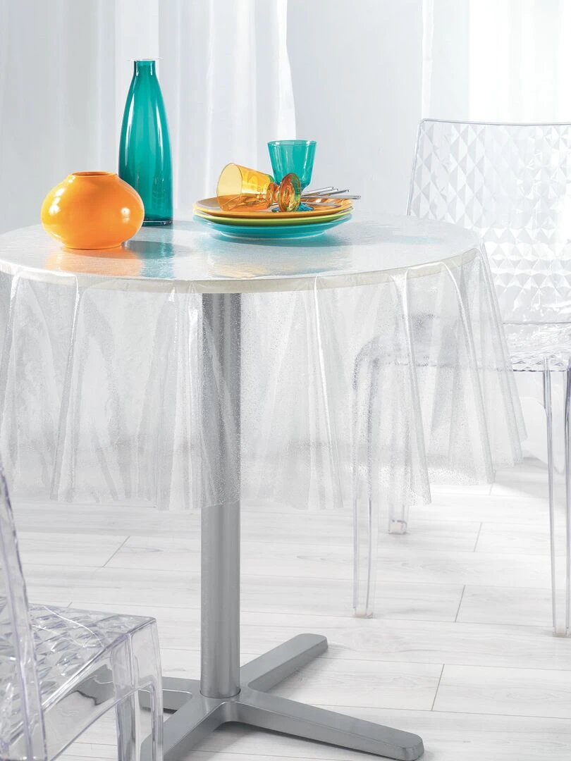Nappe Imperméable Ronde Paillettes Transparent