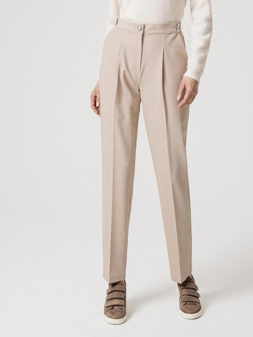 Pantalon ceinture réglable Damart Beige chiné