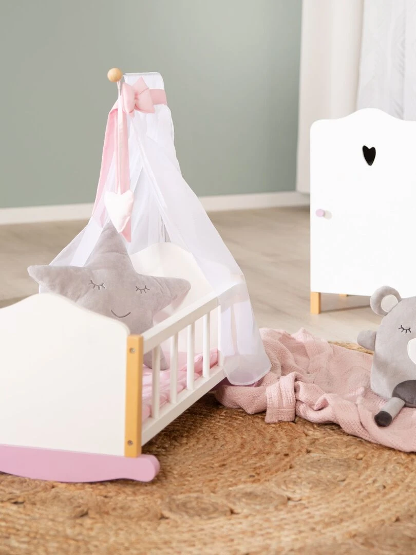 ROBA Berceau de Poupée Complet "Scarlett"   Inclus Textile   Rose/Blanc   N/A
