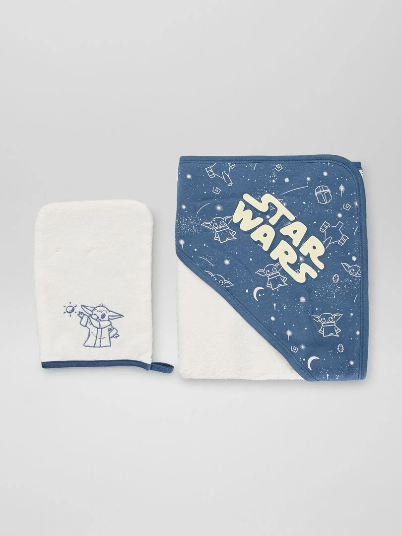 Cape de bain + gant de toilette 'Star Wars'   Bleu/blanc