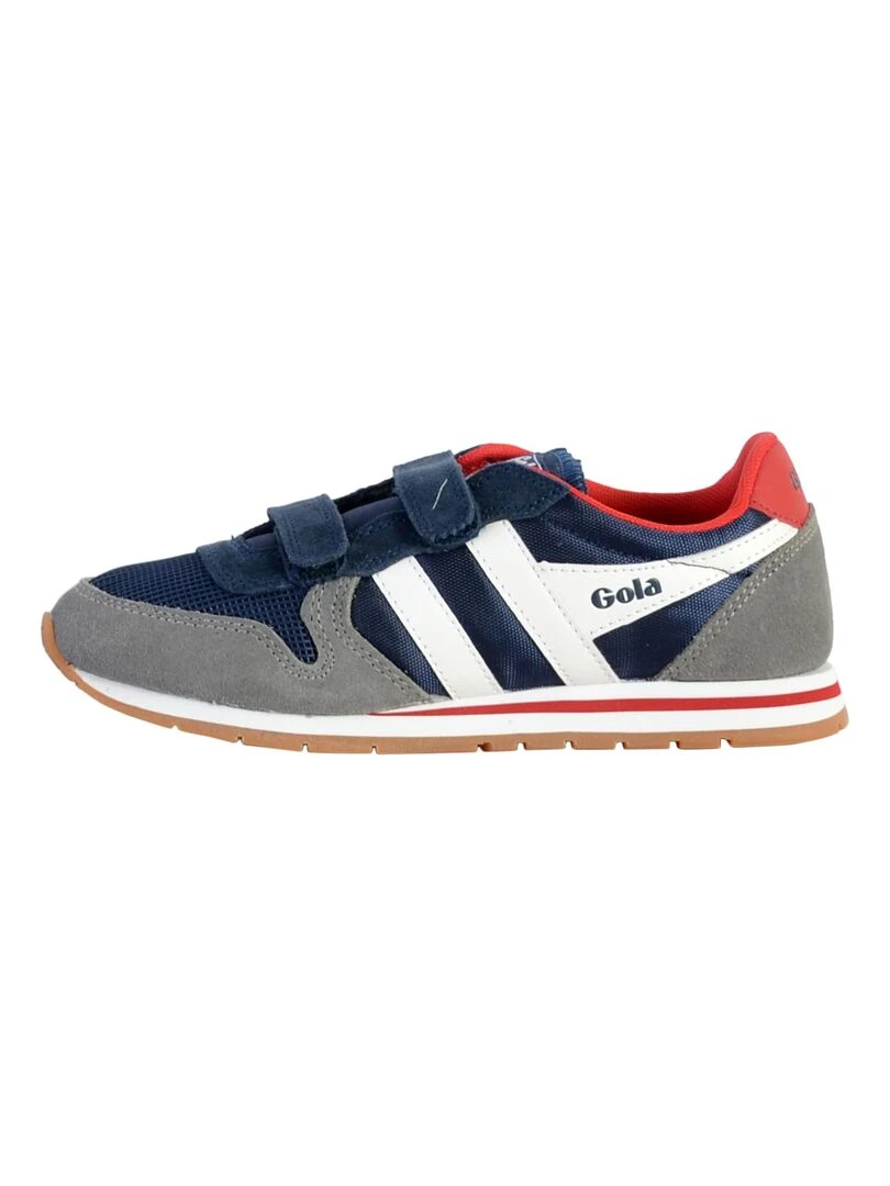 Basket Cuir Enfant Gola Daytona Quad Strap Bleu marine