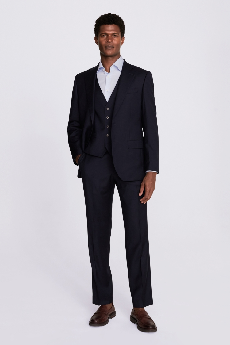 Italian Tailored Fit Blue Check Jacket   Buy Online at Moss