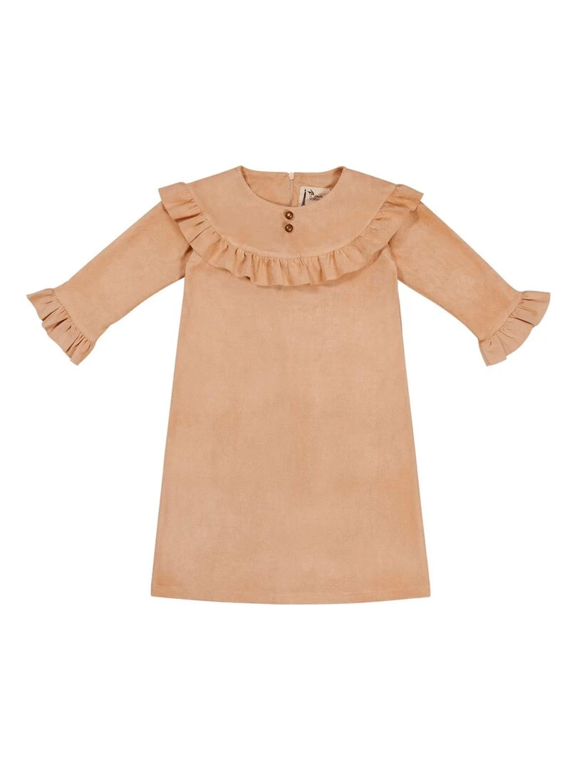 Robe Costume Indien Fille  Suédine Beige  SQUAW   'LA FAUTE A VOLTAIRE'   Beige
