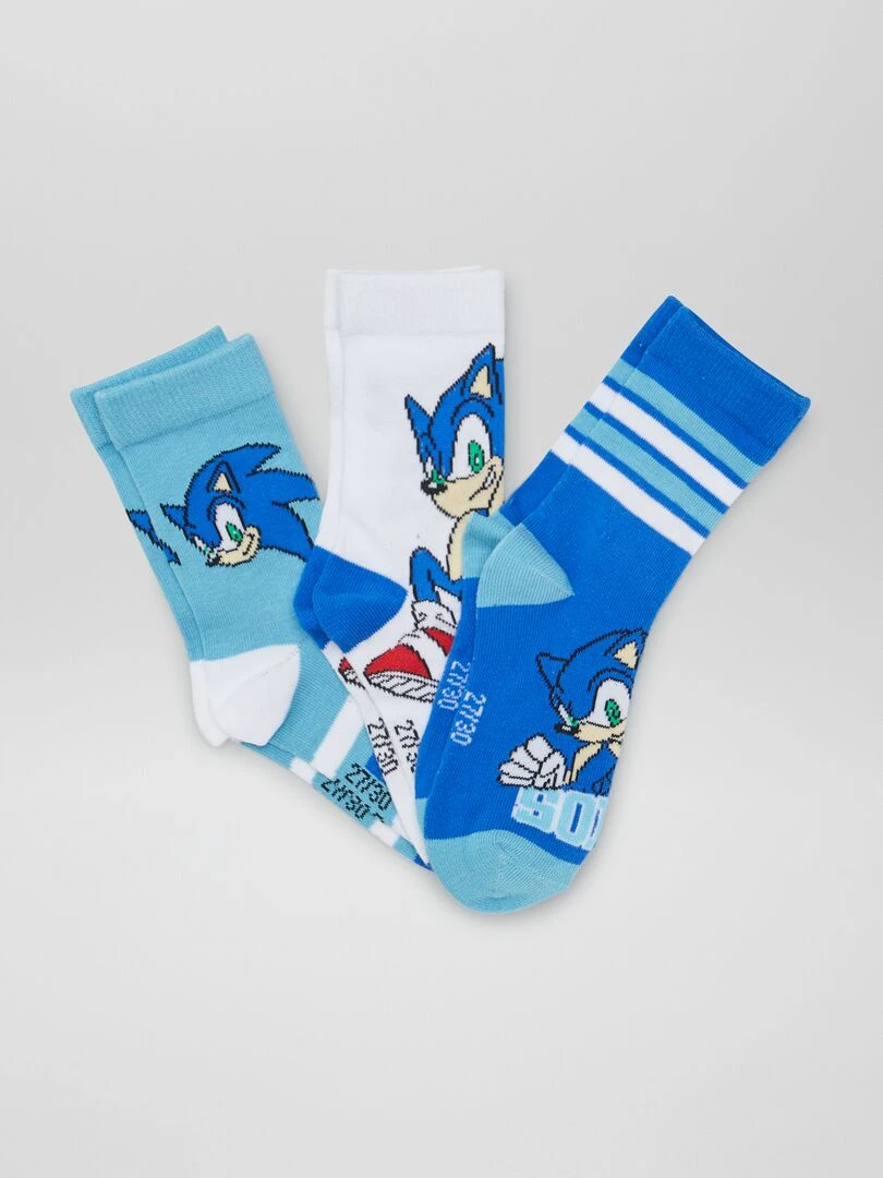 Lot de chaussettes 'Sonic' 3 paires Bleus