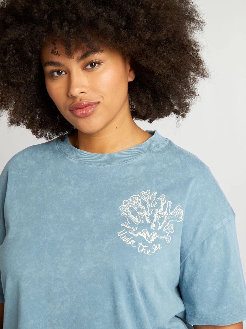 T shirt imprimé coquillage Bleu