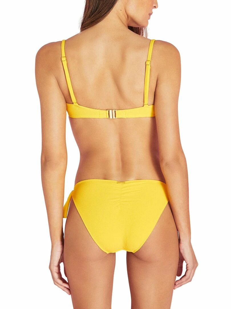 Bas maillot slip de bain taille basse à nouettes Miami   Jaune