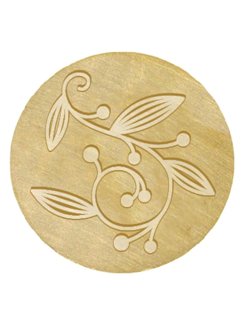 Manche en bois pour cachet de cire + Tampon Arabesque   N/A