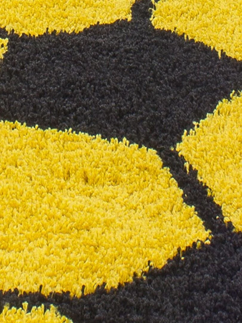 Tapis enfant tapis rond Ø 100cm SHAGGY FOOT Jaune OEKO TEX idéal pour Chambre Jaune