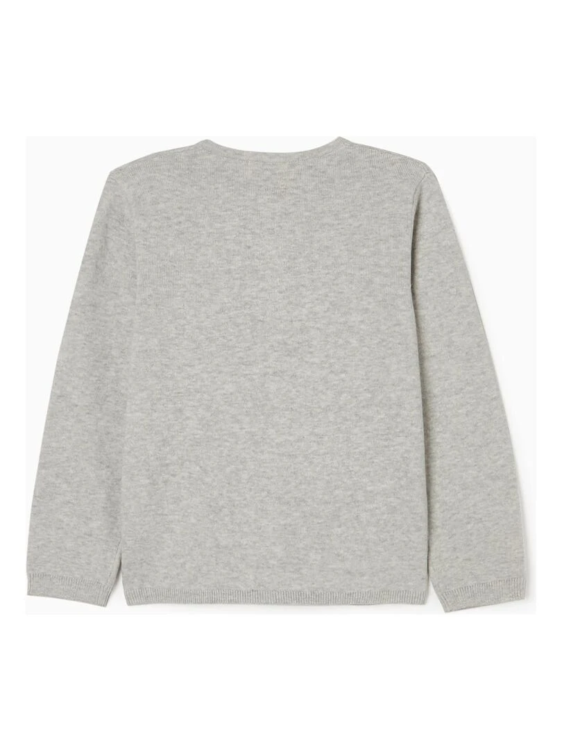 Gilet en Maille en Coton Fille LE CHALET Gris clair