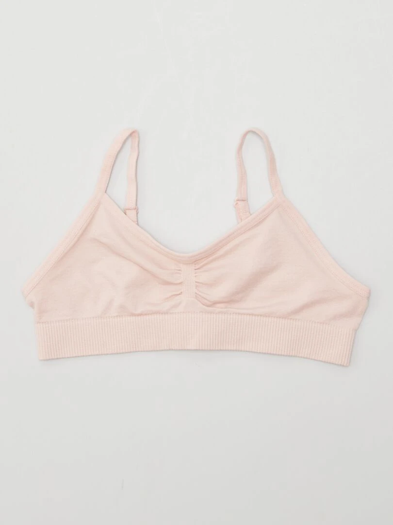Lot de 2 brassières en jersey Blanc/rose
