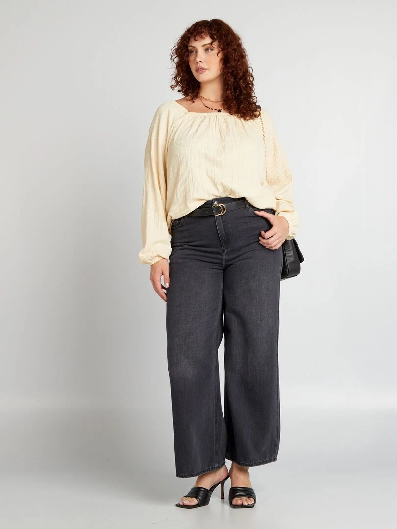 Blouse en maille crêpe Beige