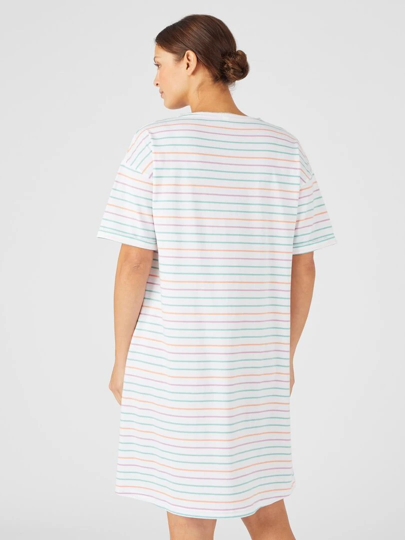 Chemise de nuit maille jersey pur coton   Damart   Blanc