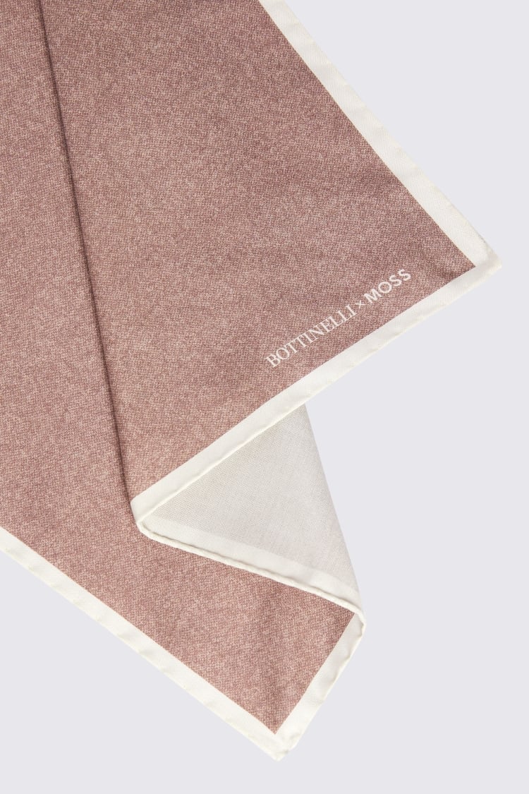 Bottinelli Dusty Pink Silk Semi-Plain Pocket Square Buy Online at Moss