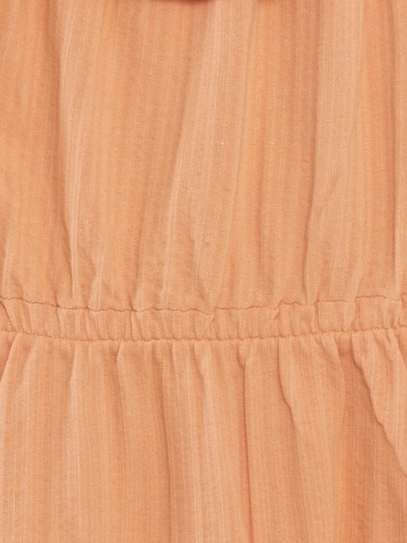 Robe en gaze de coton à col bardot Orange