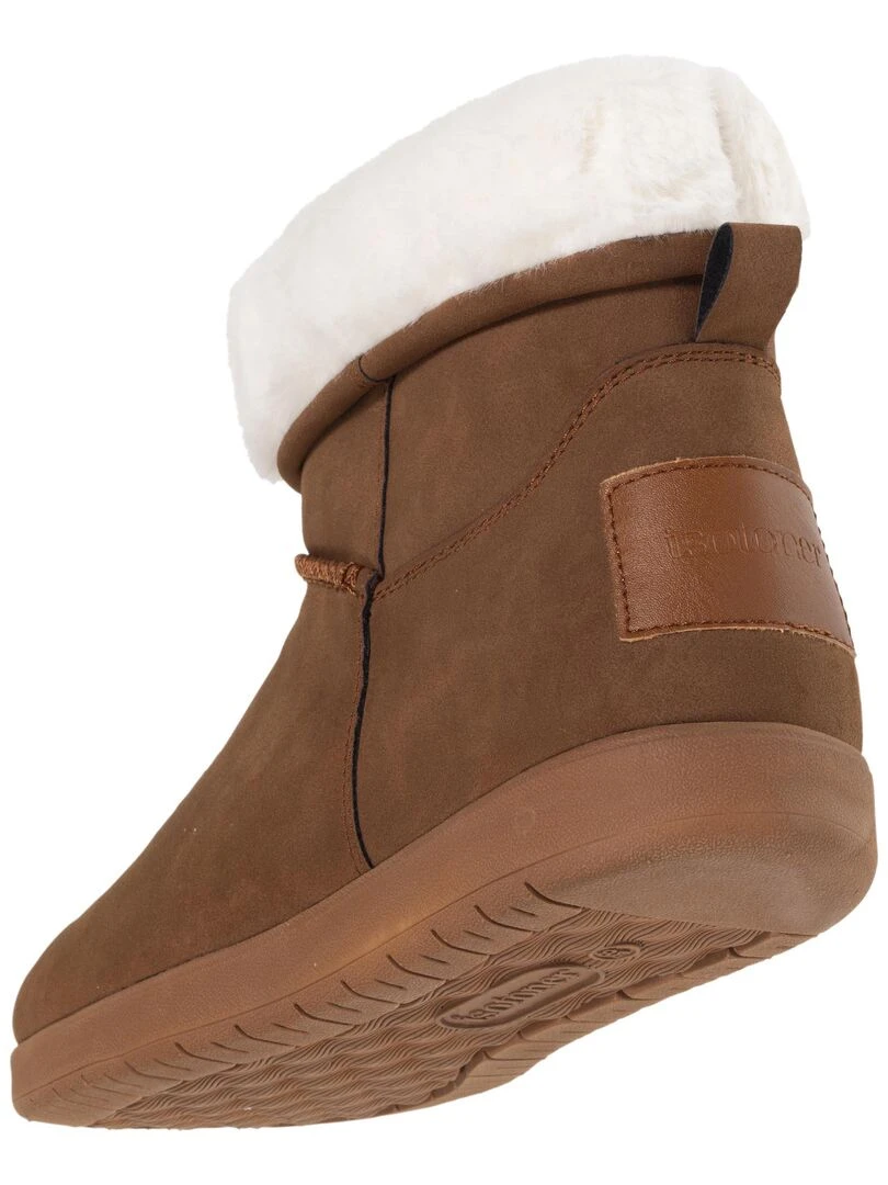 Bottines Femme Col imitation fourrure Camel   Camel