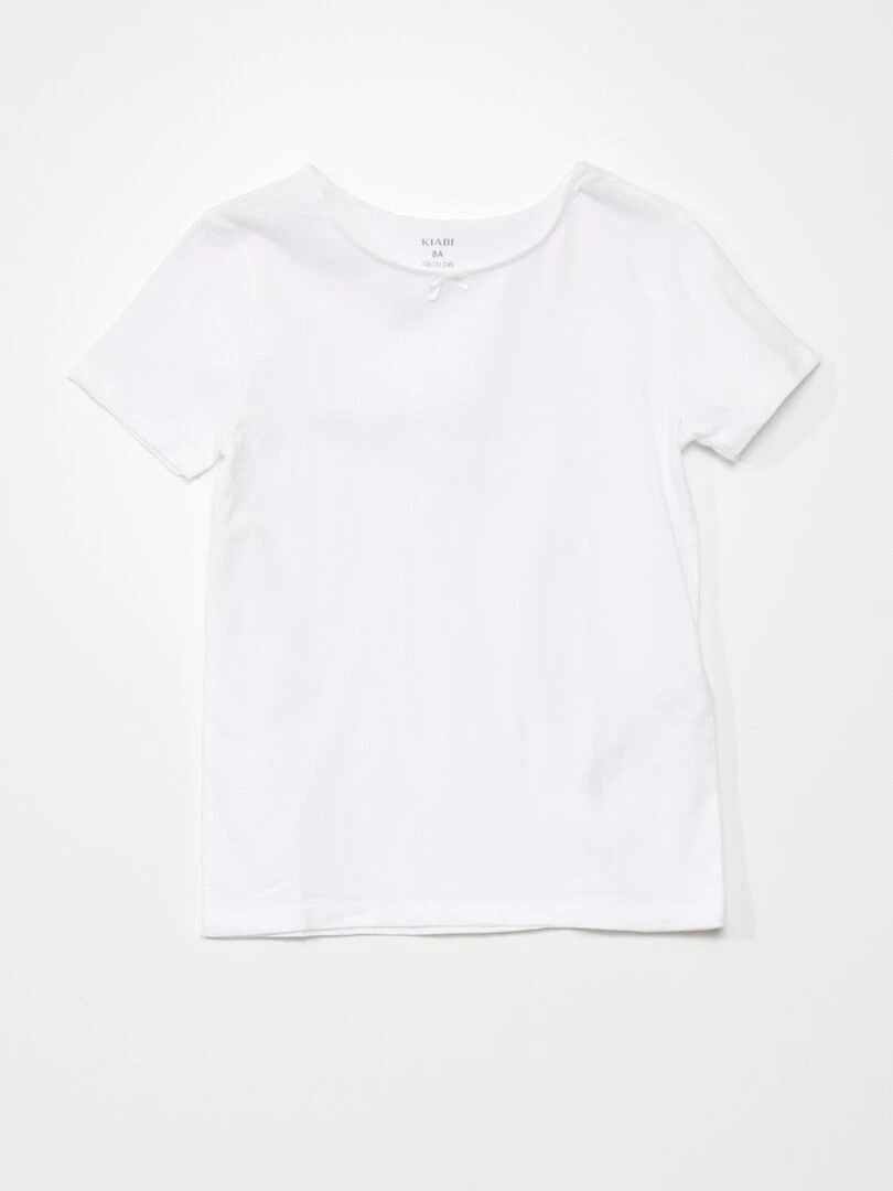 Lot de 3 maillots de corps en coton blanc/rose