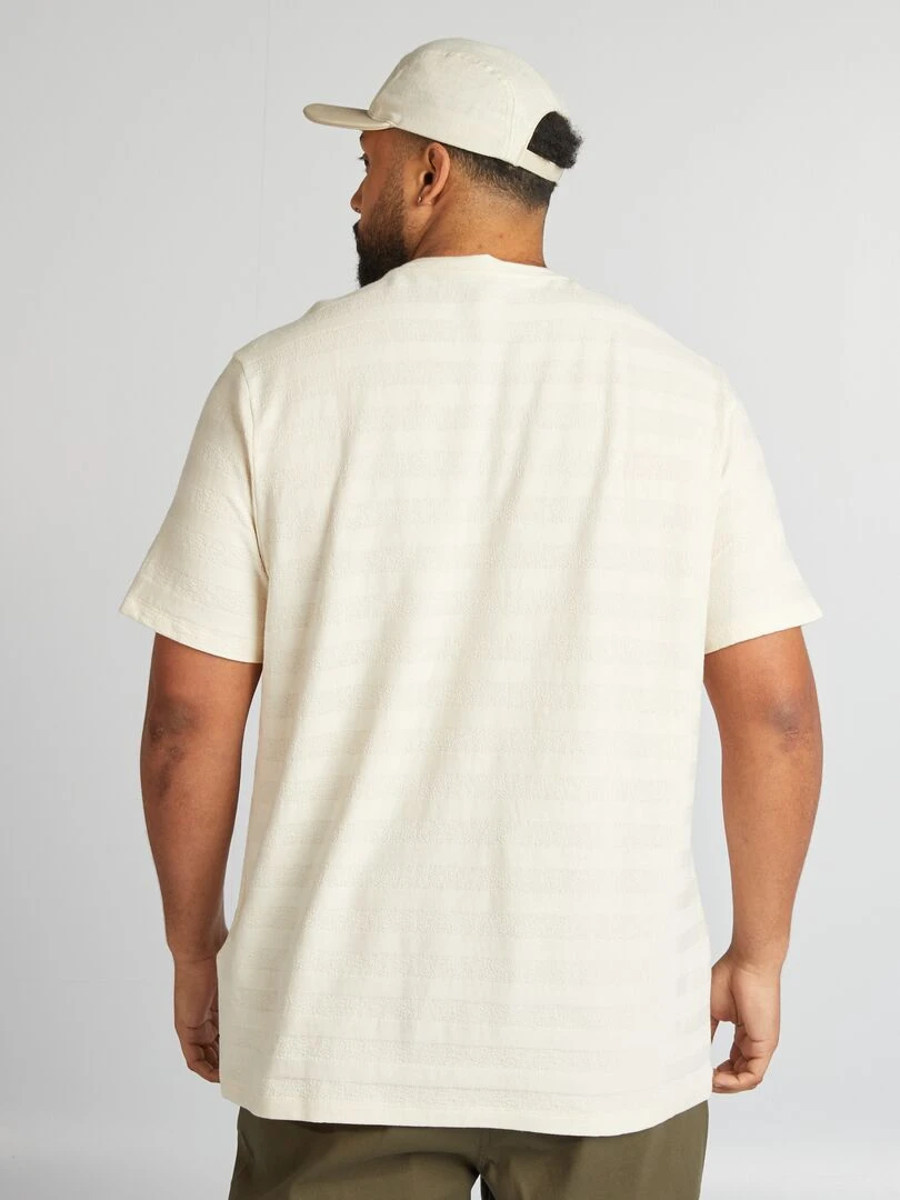 T shirt maille fantaisie   Blanc